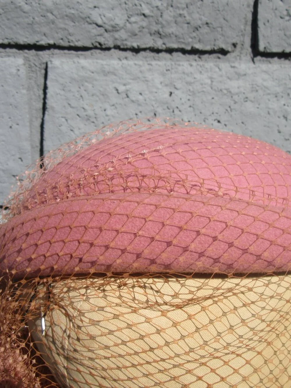 Gucci Agnes Lapin Pink Felt Hat w/ Veil Netting Size Small 56
